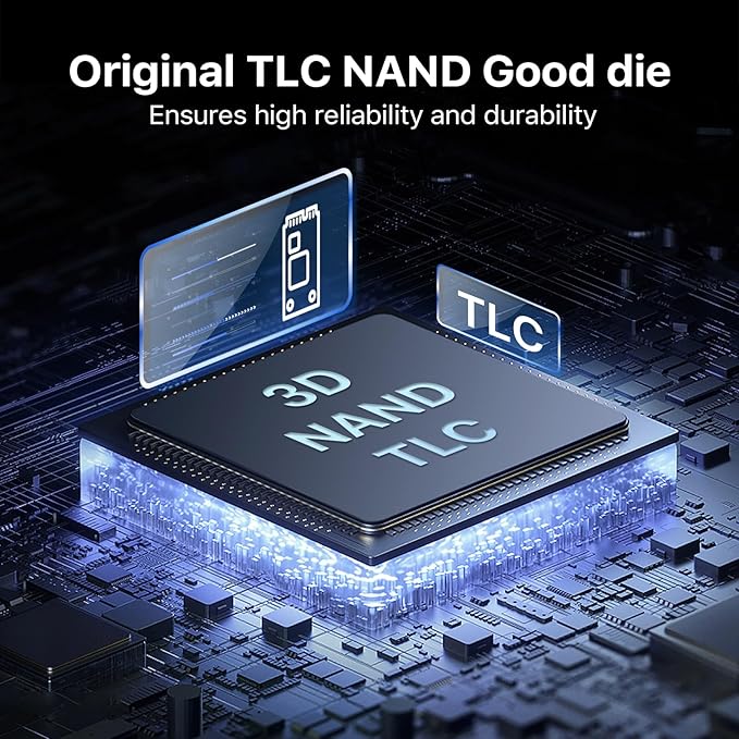 256GB M.2 2280 PCIe Gen3x4 NVMe SSD, Read Speed up to 2000MB/s, SLC Cache 3D NAND TLC M.2 SSD, Compatible with Laptop, Desktop ＆ NVMe Enclosure
