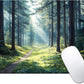 Aesthetic Natural Forest Custom Mouse Pad with Non-Slip Rubber, Small Square Design for Wireless Laptop & Computer Mouse Pads for Desk, 9.5 x 7.9 inch Smooth Surface for Gaming & Office