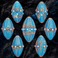 ARUOHHA DND Metal Dice Copper Blue Dragon Egg Dice with Metal Box, Role Playing Game RPG Polyhedral D and D Dice Set D20 D12 D10 D8 D6 D4