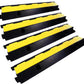 Rubber Cable Ramp Cord Cover Cable Protector Ramps Wire Hose Protective 1 Channel 22000Lbs Load Capacity Traffic Speed Bump for Asphalt Concrete Gravel Driveway Indoor Outdoor, 4 Pack
