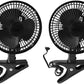 JOEY'Z 2 Pack - 6 INCH - 2 Speed - Adjustable Tilt, Whisper Quiet Operation Clip-On-Fan - Black
