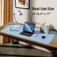 YSAGi Leather Desk Protector, Office Mat, Large Mouse Mat, Non-Slip PU Leather Blotter, Laptop Pad, Waterproof Writing Pad for Office and Home (Baby Blue, 35.4" x 17")