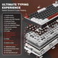 YUNZII B75 PRO Wireless Mechanical Keyboard,75% Layout with Knob,Hot Swap Gasket Custom Structure,Creamy Pre-lubed Switches,RGB Backlit,Bluetooth/Type-C/2.4G for Win/Mac(Cocoa Cream V2 Switch,Black)