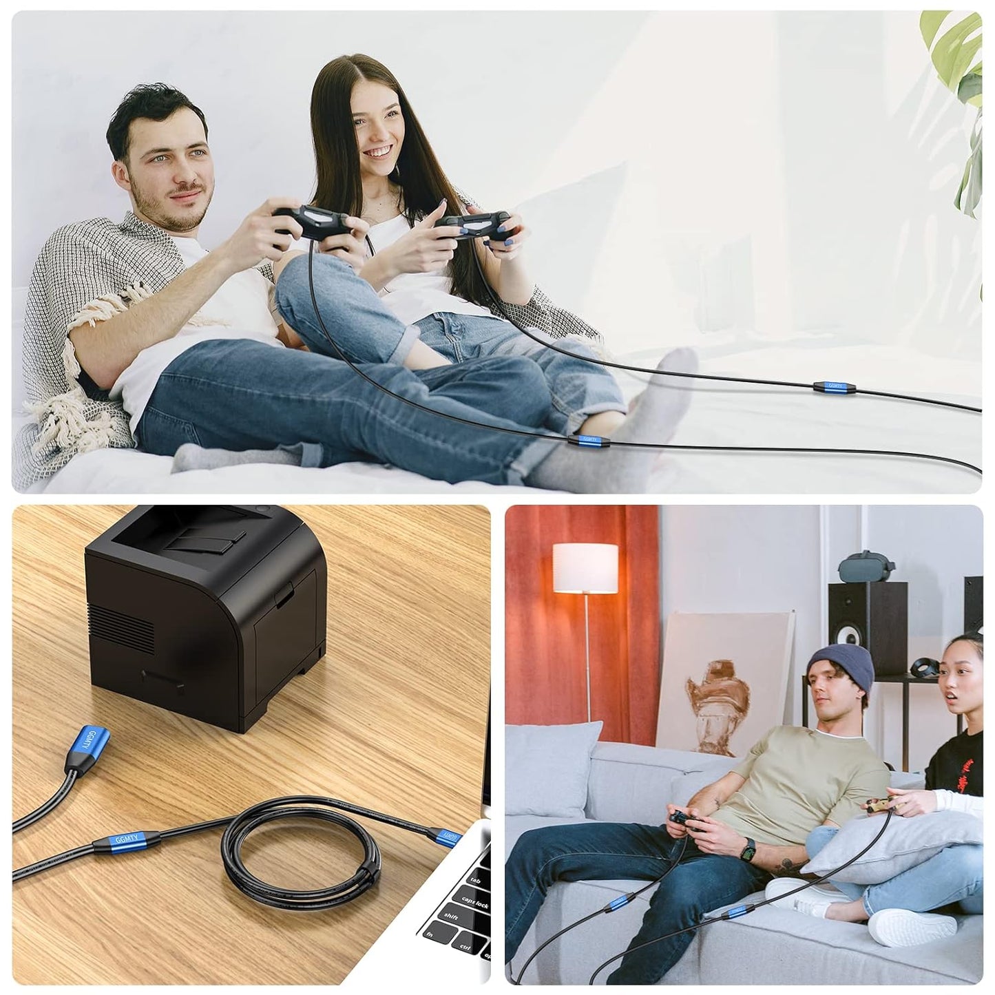USB 2.0 Type A Male to A Female Active Repeater Extension Cable 100ft, High Speed 480 Mbps
