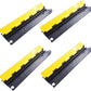 Heavy-Duty Rubber Cable Protector Ramp (4-Pack) - 2-Channel Floor Cord Cover for Driveway, Warehouse, Events - 22,000 lbs Load Capacity - Indoor & Outdoor Use - Cable Speed Bump for Hoses, Cables