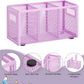 Marbrasse Mesh Pen Holder for Desk,Pencil Holder Desk Organizer 3 Adjustable Compartments,Pencil Cup with Handle Perfect for Classroom, Office, Home,Makeup,Art (Purple)