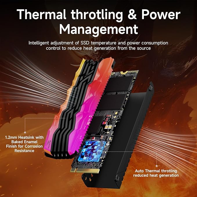 fanxiang S790R 4TB NVMe M.2 SSD PCIe 4.0 x4, Internal Solid State Drive with RGB Heatsink, Up to 7350MB/s, 3D NAND TLC, PS5 Compatible, Ideal for Gaming, Creators & Professionals
