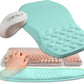 2-in-1 Ergonomic Set, Wave Keyboard Wrist Rest and Massage Slope Mouse Pad Wrist Support, Rebound Memory Foam for Relieve Carpal Tunnel Syndrome and Wrist Pain (Light Blue)