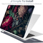 Batianda Premium Case for New MacBook Air 15 inch 2025 2024 2023 with M4 M3 M2 Chip, Designed Black Protective Plastic Hardshell & Keyboard Cover & Screen Protector, Vintage Flower