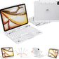 iPad Keyboard Case for 2024 M4 iPad Pro 11 inch, Magic Wireless Keyboard with Trackpad 7 Color Backlit, 360° Rotating Stand Transparent Protective Cover with Pencil Holder (White)