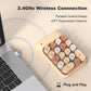 MOFII Wireless Number Pads - MilkTea Numeric Keypad 18 Keys USB 2.4G Round Keycap Colorful Extensions Keypads, Financial Accounting Portable Numpad 10 Key for Laptop/PC/Notebook/Surface Pro