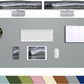 Leather Desk pad Protector,47" x 17" Large Desk mat with Natural Cork & PU Leather,Mouse pad,Non-Slip Office Desk Mat,Waterproof Desk Writing Pad for Office and Home (Light Gray)