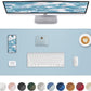 Non-Slip Desk Pad,Mouse Pad,Waterproof PVC Leather Desk Table Protector,Non-Slip PU Leather Desk Blotter, Easy Clean Laptop Desk Writing Mat for Office Work/Home/Decor(Light Blue, 24" x 13.7")