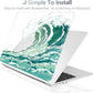 Batianda Premium Case for New MacBook Air 15 inch 2025 M4 2024 2023 with M3 M2 Chip Model A3241/A3114/A2941, Designed Protective Plastic Hardshell & Keyboard Cover & Screen Protector, Waves