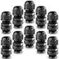 QILIPSU 10pcs M12L Long Thread Cable Gland Waterproof IP68 Nylon Strain Relief Cord Grip Cable Pass Through Wire Connector
