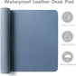 Aothia Leather Desk Pad Protector, Office Desk Mat, Large Mouse Pad, Laptop Desk Pad, Non-Slip PU Leather Desk Blotter, Waterproof Desk Writing Pad for Office and Home (Denim Blue, 47" x 17")