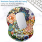 ITNRSIIET Ergonomic Mouse Pad with Gel Wrist Support Small Wrist Rest Smooth Surface Non-Slip PU Base Comfortable Office Supplies Pain Relief, 8.7 x 7.2 inches, Succulent Flower