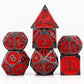 PJOY Metal DND Dice Set D&D Dragon Dice Black Red with Metal Case D and D Dice for Dungeons and Dragons TTRPG Gifts