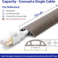Floor Cord Cover 6ft, Cord Hider Floor Gray Wood, Cable Management Prevent Trips, Cable Cover Wire Covers for Electric Power Cords, Wire Protector Cavity W0.47in x H0.28in Grey
