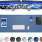AFIING Leather Desk Pad Protector, Mouse Pad, Office Desk Mat, Non-Slip PU Leather Desk Blotter, Large Desk Mat, Waterproof Keyboard Mat for Office/Home/Decor (Grey Blue, 48" x 17")