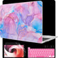 MEEgoodo Case for MacBook Pro 13 inch Case 2022 2021 2020 New A2338 M2/M1 A2251 A2289,Laptop Hard Shell with Keyboard & Camera Cover Compatible with 13 inch MacBook Pro, Pink Marble Texture