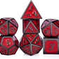 DnDnD Red D&D Game Dice,7 Die Polyhedral Metal Dice with Gift Metal Tin for RPG DND Dungeons and Dragons Dice Collector Board Game Player