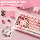 YUNZII B75 PRO Wireless Mechanical Keyboard,75% Layout with Knob,Hot Swap Gasket Custom Structure,Creamy Pre-lubed Switches,RGB Backlit,Bluetooth/Type-C/2.4G for Win/Mac(Cocoa Cream V2 Switch,Pink)