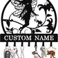 Personalized Fairy Key Holder Wall Mount, Custom Metal Key Rack Key Holder with Name, Deer Cabin Wall Keys Hanger with Hooks for Entryway, Front Door, Hallway, Kitchen, Living Room