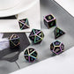 DNDND Rainbow Edge 7 Pieces Metal Dice Set DND Polyhedarl Heavy D&D Dice Set with Metal Tin for Dungeons and Dragons and Role Playing Game