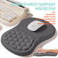2-in-1 Ergonomic Set, Wave Rise Keyboard Wrist Rest and Massage Bulge Slope Mouse Pad Wrist Support, Cushion Memory Foam Integrated to Relieve Wrist Pain, Deep Gray