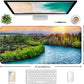 Large Extended Gaming Mouse Pad with Stitched Edges, Non-Slip Waterproof Rubber Base Mouse Pad for Office, Computer, Keyboard, Laptop and Home Desk Pad 35.4 x 15.7 x 0.12 Inch (Sunset Forest)