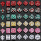 CiaraQ Polyhedral Dice Set, 6 Colors with 6 Decorative Pouches, 7 Pieces per Set, Fantasy RPG Gaming Dice/DND Dice/Role Playing Dice, Christmas Themed
