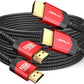 JSAUX 8K HDMI Cables 2.1 10FT 2-Pack 48Gbps Ultra High Speed Cords(8K@60Hz 7680x4320, 4K@120Hz) eARC HDR10 HDCP 2.2 & 2.3 3D, Compatible with PS5/PS4/X-Box/Roku TV/HDTV/Blu-ray/LG/Samsung QLED