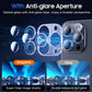 UniqueMe for 3 Pack iPhone 15 Pro/iPhone 15 Pro Max Camera Lens Protector, [Drop Protection] [Case Friendly] Camera Cover Screen [Update New Version] - Intergrated Glitter Blue