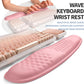 2-in-1 Ergonomic Set, Wave Keyboard Wrist Rest and Massage Slope Mouse Pad Wrist Support, Rebound Memory Foam for Relieve Carpal Tunnel Syndrome and Wrist Pain (Pink)