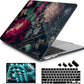 Batianda Premium Case for New MacBook Air 15 inch 2025 2024 2023 with M4 M3 M2 Chip, Designed Black Protective Plastic Hardshell & Keyboard Cover & Screen Protector, Vintage Flower