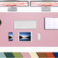 Leather Desk pad Protector, Large Desk mat with Natural Cork & PU Leather,Mouse pad,Non-Slip Office Desk Mat,Waterproof Desk Writing Pad for Office and Home (47in*17in,Rose Pink)