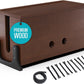 Extra Large Cable Management Box, Wood Cord Hider Box & Organizer for Power Strip, TV Wires & Desk Cable Storage