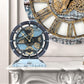 ImprovingLife The Gears Clock Desk Clock 10 inches with Real Moving Gears Convertible into Wall Clock (Aqua Green)