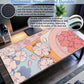 Pink Floral Mouse Pad XXL Cute Anime Gaming Desk Mat 31.5"x15.7", Thickened Rubber Base, Stitched Edge & Washable Design for Women, Office, Home