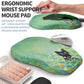 2-in-1 Ergonomic Set, Wave Keyboard Wrist Rest and Massage Slope Mouse Pad Wrist Support, Rebound Memory Foam for Relieve Carpal Tunnel Syndrome and Wrist Pain (Oil Painting Cats)
