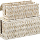 Cable Management Box,Boho Decorative Handwoven 2 Open Slots Cord Organizer Hider Box with Lid for TV Wires, Computer, Router, USB Hub and Under Desk Power Strip