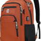 Laptop Backpack,Business Travel Anti Theft Slim Durable Laptops Backpack with USB Charging Port,Water Resistant College Computer Bag for Women & Men Fits 15.6 Inch Laptop and Notebook-Orange