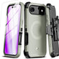 M MYBAT PRO for iPhone Air Case with Belt Clip Holster,[Compatible with Magsafe] w/Screen Protector,Anti-Drop,Shockproof,w 360°Rotating Kickstand,Heavy Duty Protection (Natural Titanium)