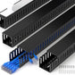 ZhiYo 66in(4X L16.5in) Professional Server Rack Cable Management Raceway, H2in x W2in Cable Raceway Kit, Electrically Safe PVC Open Slot Wire Raceway for Under Desk/Computer/Network Cords, Black