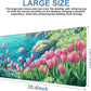 Large Mouse Pad Blooming Tulips Gaming Desk Pad Computer Keyboard Non-Slip Waterproof Mouse Mat with Rubber Base and Stitched Edges Entertainment Office Writing Desk Mat 35.4 x 15.7 Inches