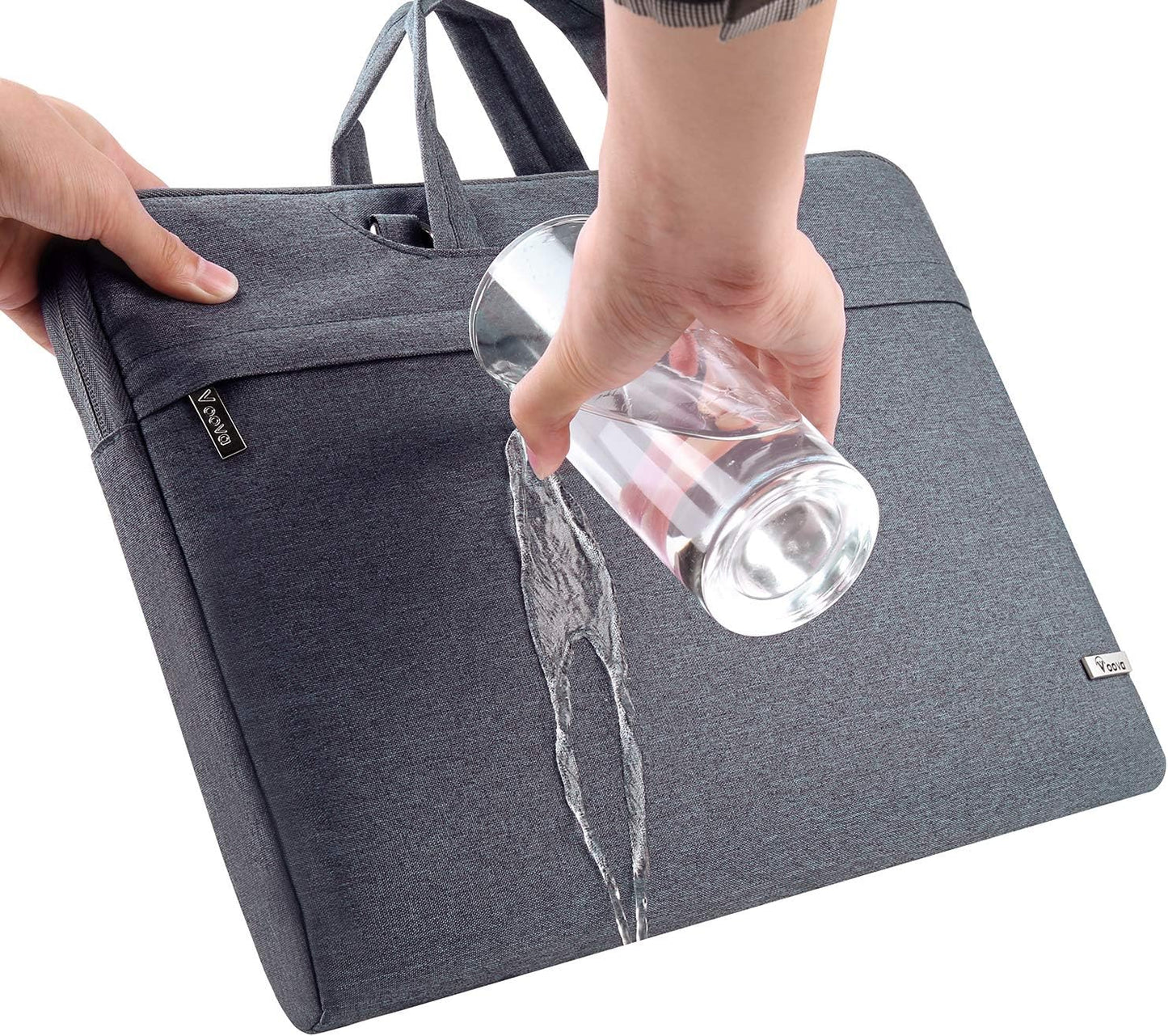 Voova Laptop Bag 15.6 Inch, Waterproof Computer Sleeve Carrying Case with Shoulder Straps & Handle Compatible with Macbook Air 15 M2/M3/M4, MacBook Pro 15/16, 15-16 Inch Hp Dell Lenovo Asus, Grey