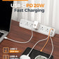 Desk Clamp Power Strip 10 Ft, TESSAN 2100J Surge Protector Desk Charging Station, 5 Outlets with 4 USB Ports (2 USB C), Flat Plug Extension Cord with Multiple Outlets for Gaming Home Office Dorm Room