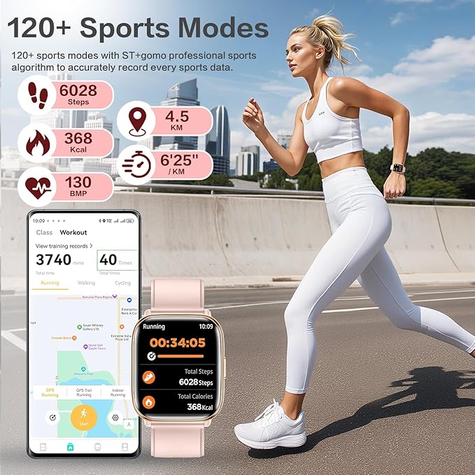 Smart Watches for Women, 1.75" AMOLED Fitness Tracker with Da GPT AI Assistant, Bluetooth Call, Heart Rate BP SpO2 Sleep Monitor, IP68 Waterproof Smart Watch for iPhone Android