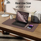 YSAGi Leather Desk Protector, Office Mat, Large Mouse Mat, Non-Slip PU Leather Blotter, Laptop Pad, Waterproof Writing Pad for Office and Home (Chocolate, 23.6" x 13.8")